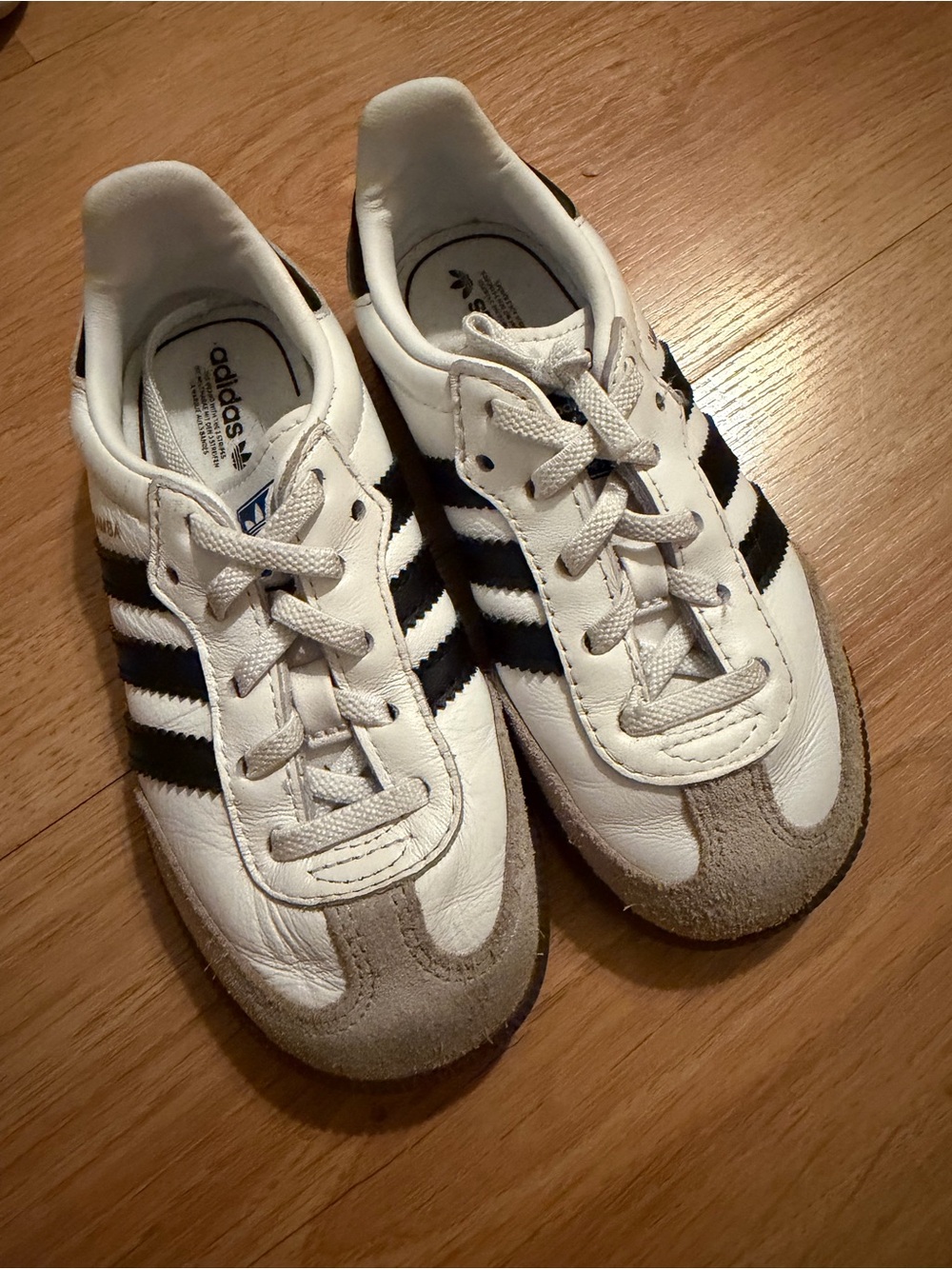 Little kids Adidas Samba White & Black Classic Sneakers